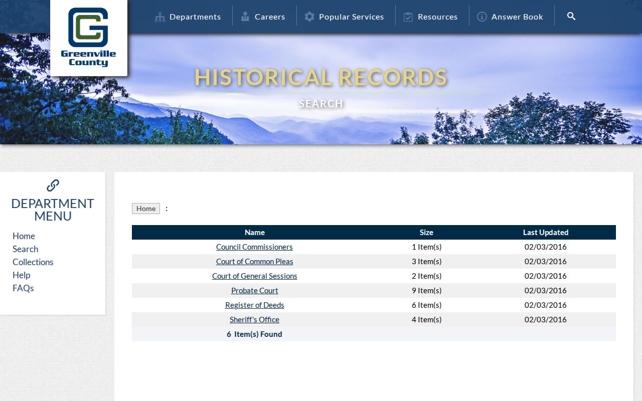 Greenville previous residents historical records search