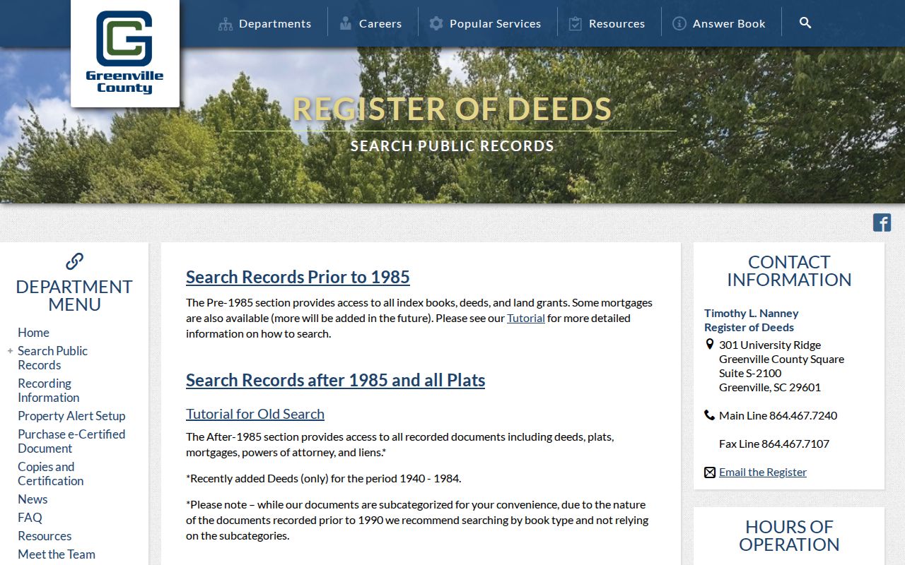 Greenville street directory Register of Deeds cloud-search guidance