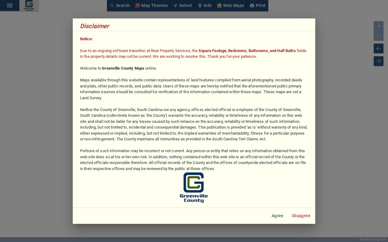 Greenville street directory County GIS site-address and road viewer