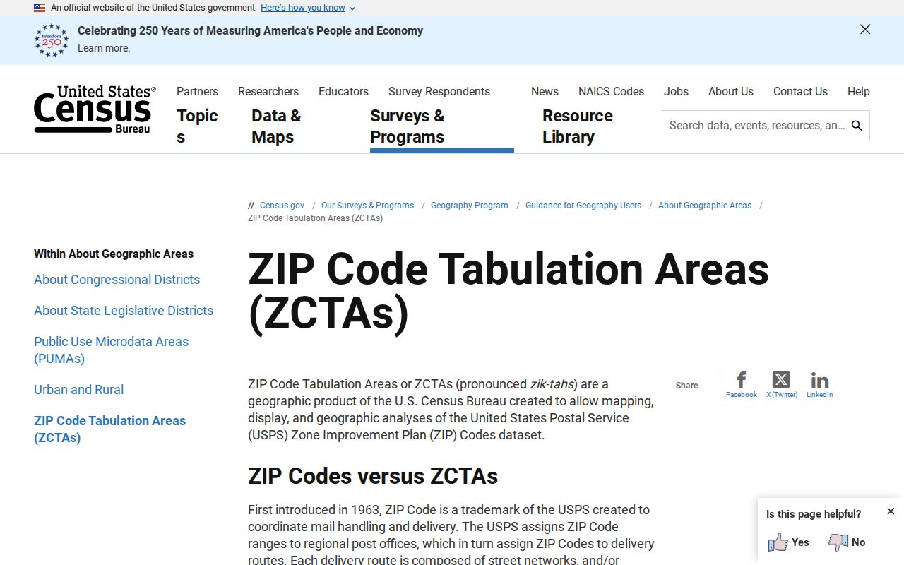 Greenville ZIP code directory Census ZCTA guidance screen