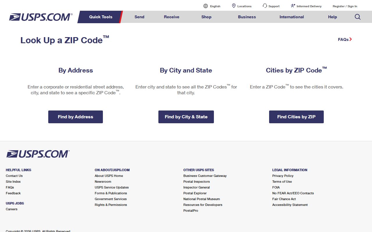 Greenville ZIP code directory USPS ZIP Code Lookup screen